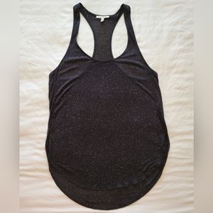 Express One Eleven Tank Top, Black with White Speckles, Size Large